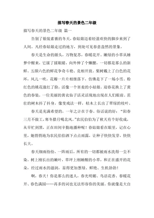 描写春天的景色二年级