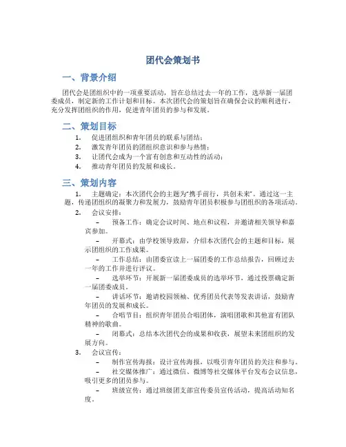 团代会策划书