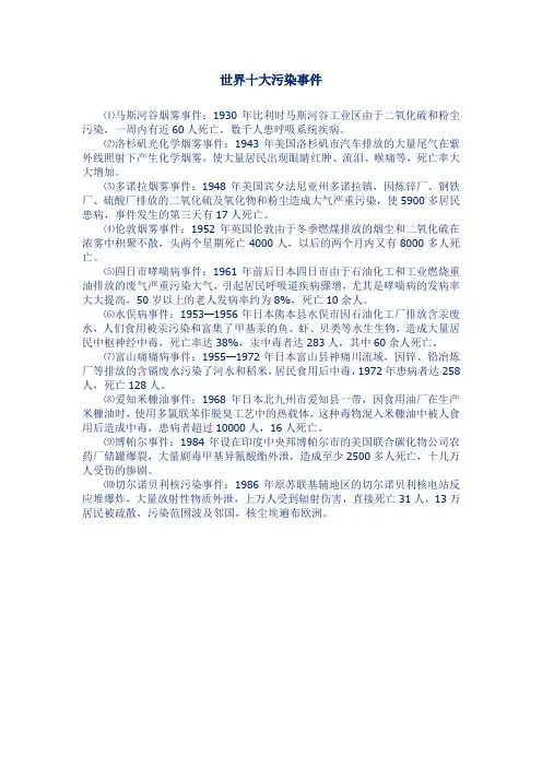 世界十大污染事件