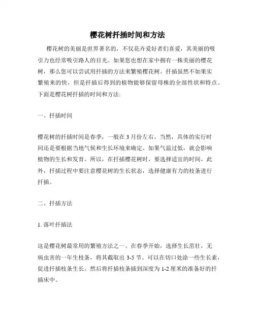 樱花树扦插时间和方法