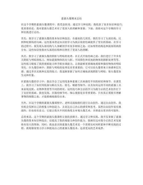 素描头像期末总结