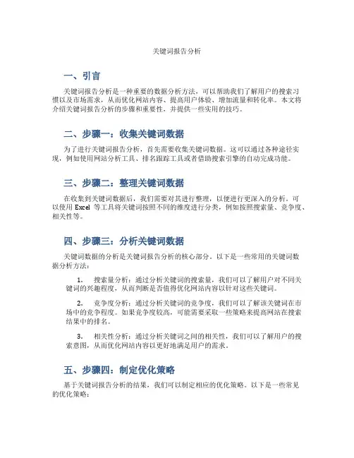 关键词报告分析