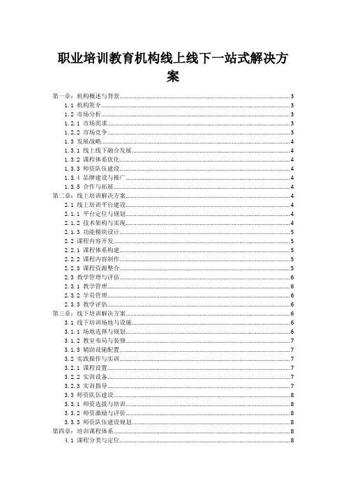 职业培训教育机构线上线下一站式解决方案