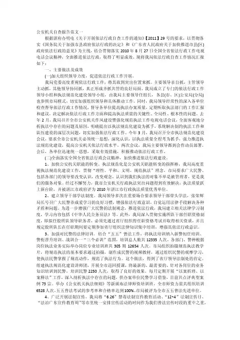 公安机关自查报告