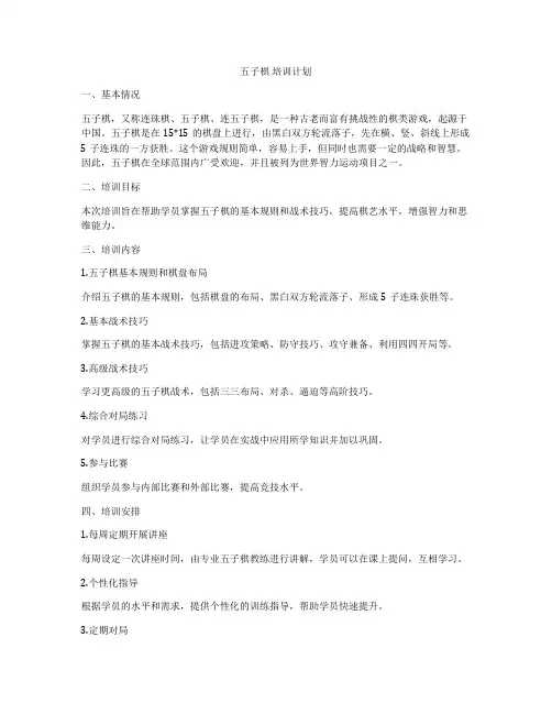 五子棋 培训计划