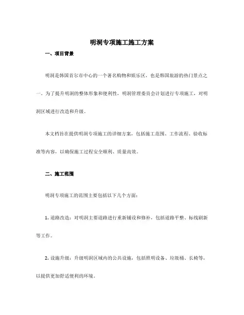 明洞专项施工施工方案