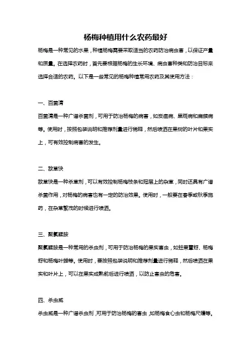 杨梅种植用什么农药最好