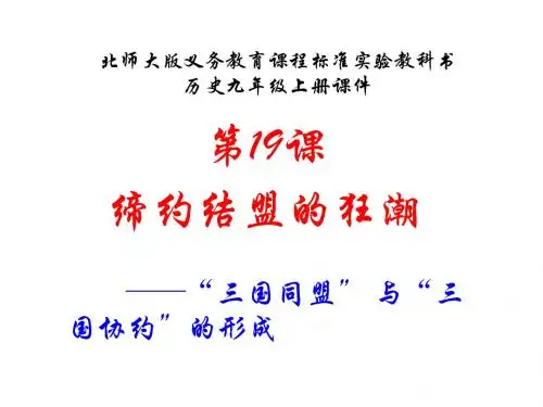 北师大版九年级上册第19课 缔约结盟的狂潮1