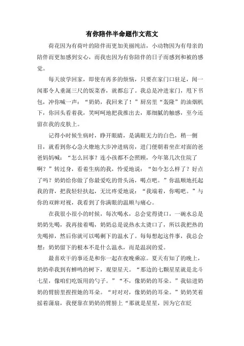有你陪伴半命题作文范文