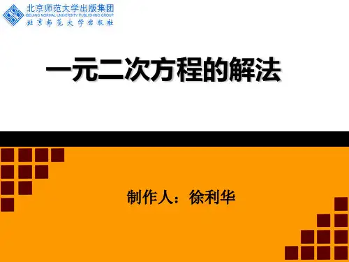 一元二次方程的解法--公式法--微课件1