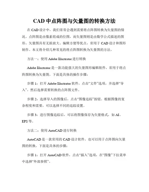 CAD中点阵图与矢量图的转换方法