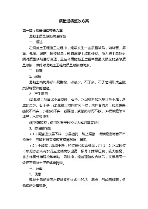 质量通病整改方案