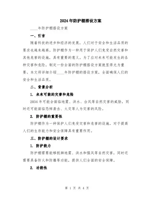 2024年防护棚搭设方案