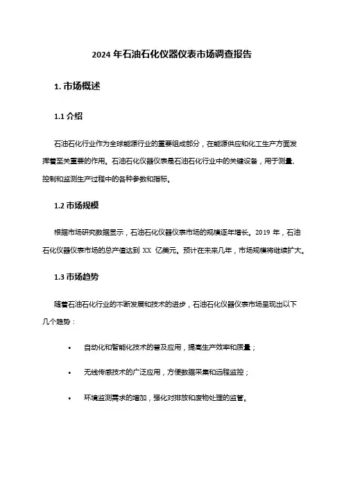 2024年石油石化仪器仪表市场调查报告