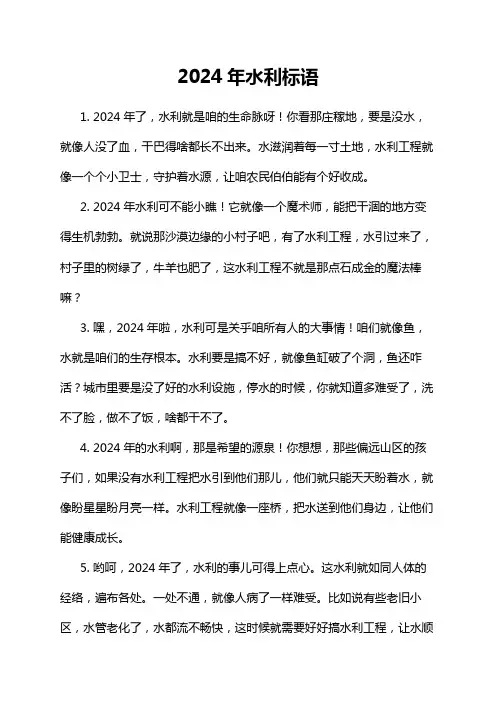 2024年水利标语