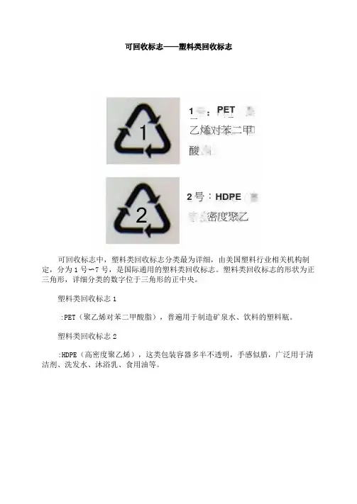 塑料可回收标志