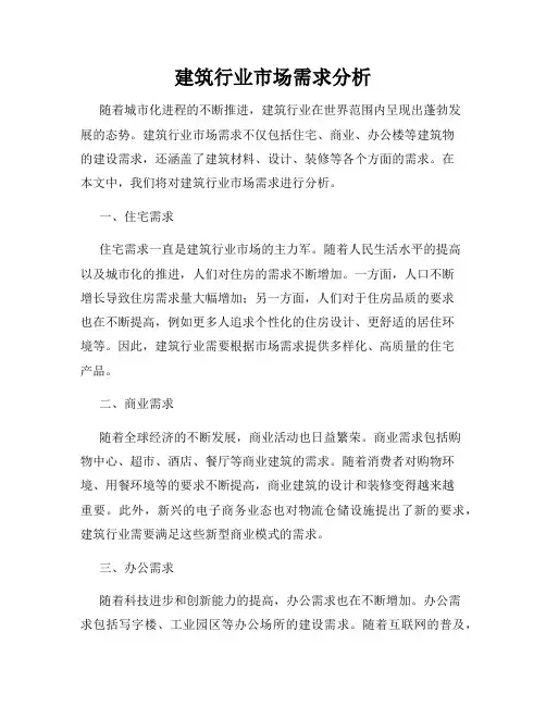 建筑行业市场需求分析