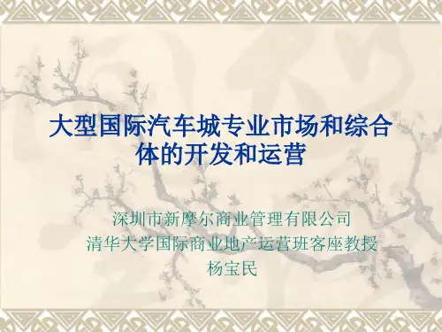 大型国际汽车城专业市场和综合体的开发运营分析
