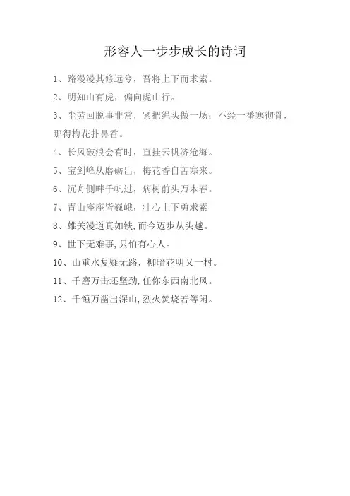 形容人一步步成长的诗词