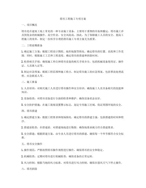 塔吊工程施工专项方案