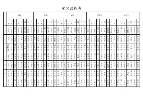 华能小学2016-2017学年度总课程表