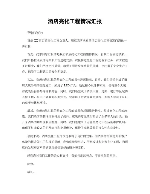 酒店亮化工程情况汇报