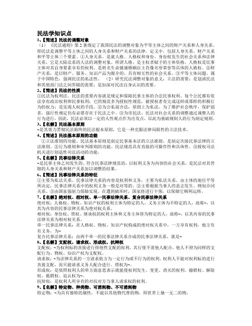 民法学重点