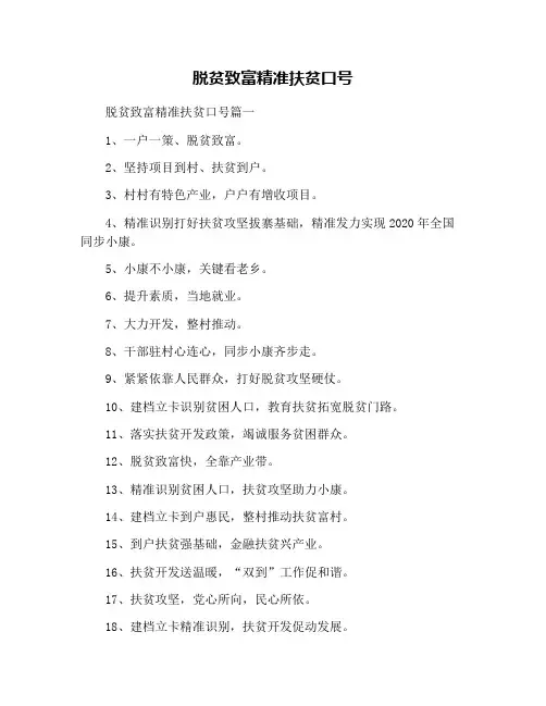 脱贫致富精准扶贫口号