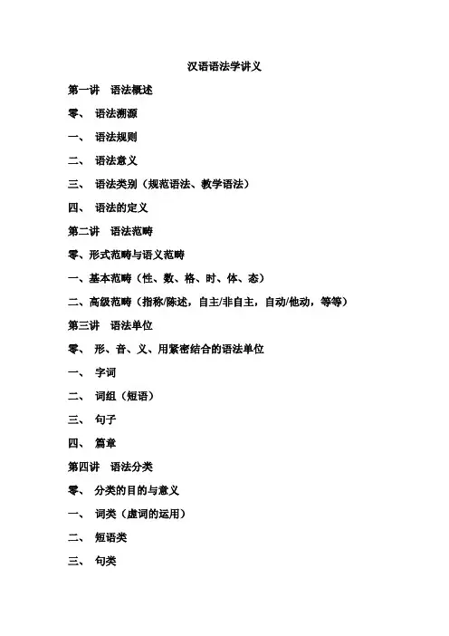 汉语语法学讲义