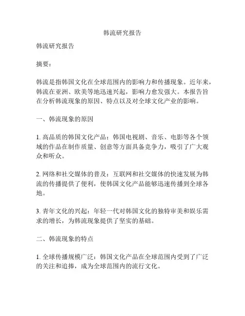 韩流研究报告