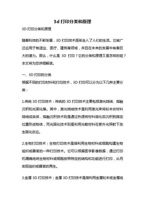 3d打印分类和原理