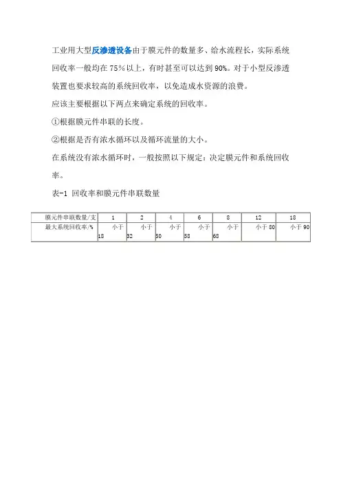 反渗透回收率