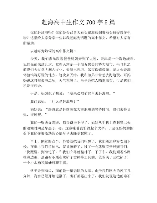 赶海高中生作文700字5篇