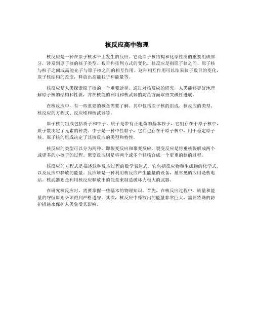 核反应高中物理