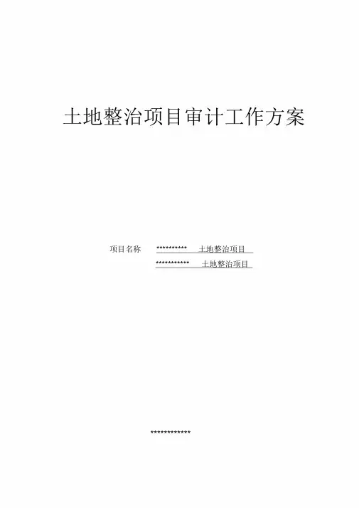 土地整治项目审计方案