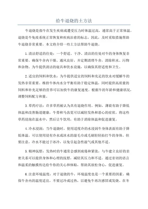 给牛退烧的土方法