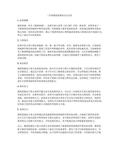 二年级狐假虎威知识点总结