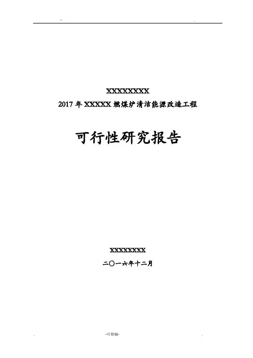 燃煤炉清洁能源项目可行性研究报告
