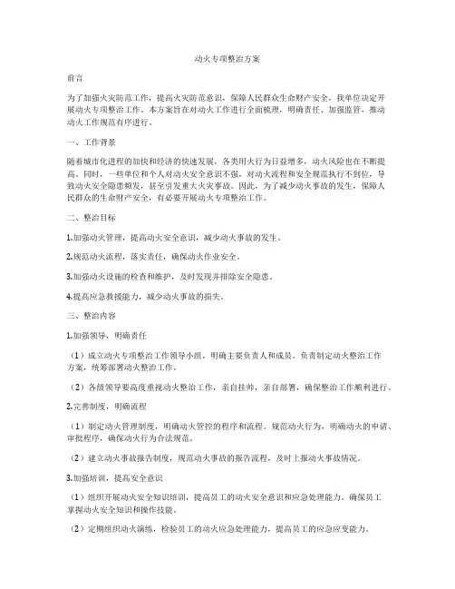 动火专项整治方案