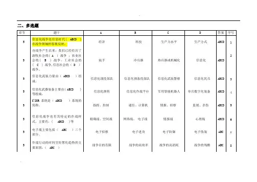 信息化战争(多选题)