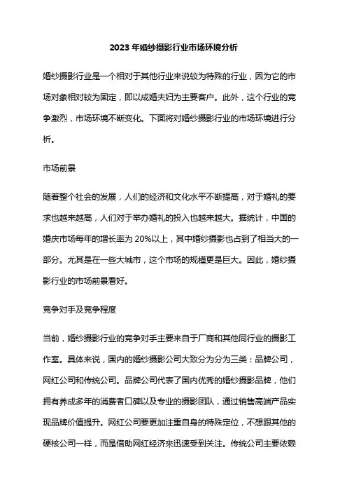 2023年婚纱摄影行业市场环境分析