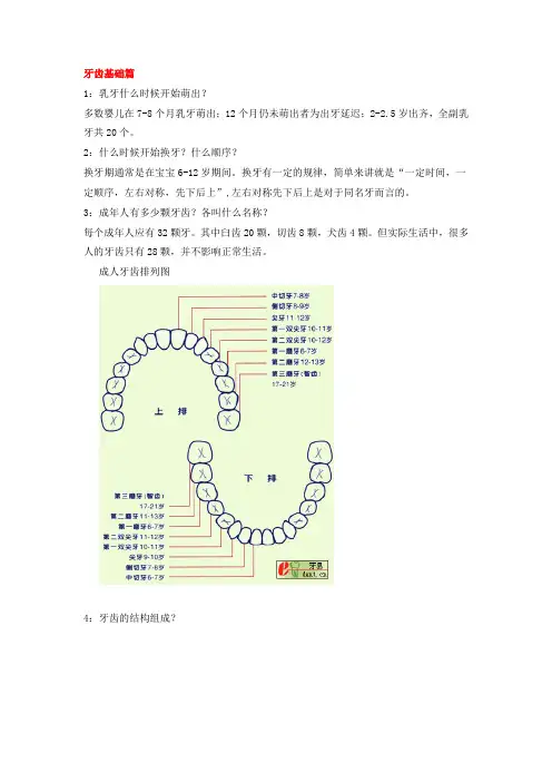 口腔牙齿矫正整形：口腔一百问
