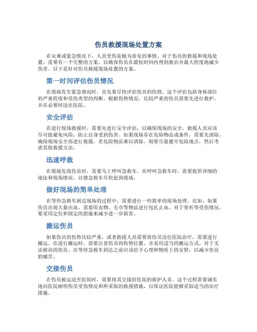 伤员救援现场处置方案