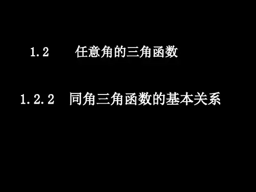 高中数学新课标人教A版必修四《1.2.2同角三角函数的基本关系》课件2