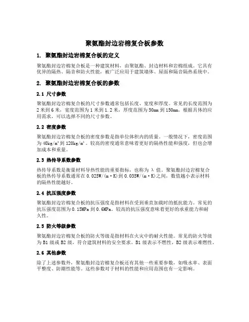 聚氨酯封边岩棉复合板参数