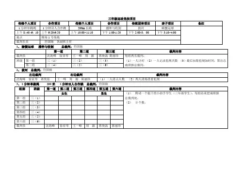 三级运动竞技项目