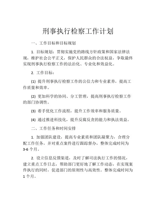 刑事执行检察工作计划