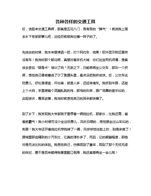 作文《各种各样的交通工具》