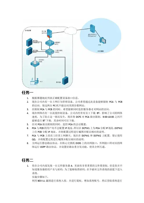 2013年江苏省职业技能大赛信息安全样题一
