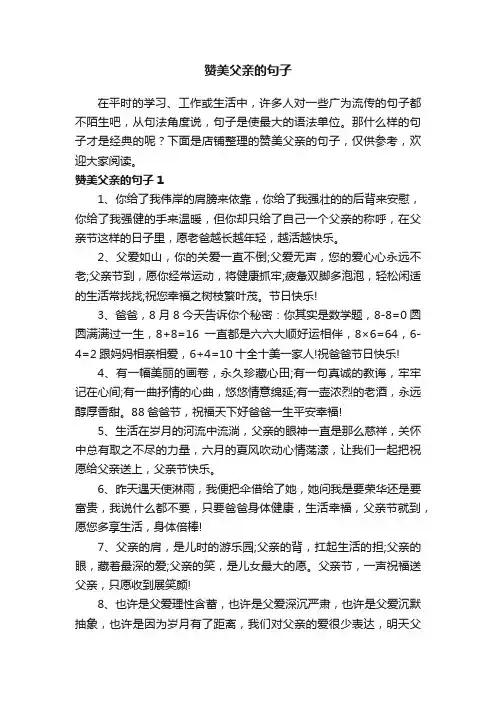 赞美父亲的句子